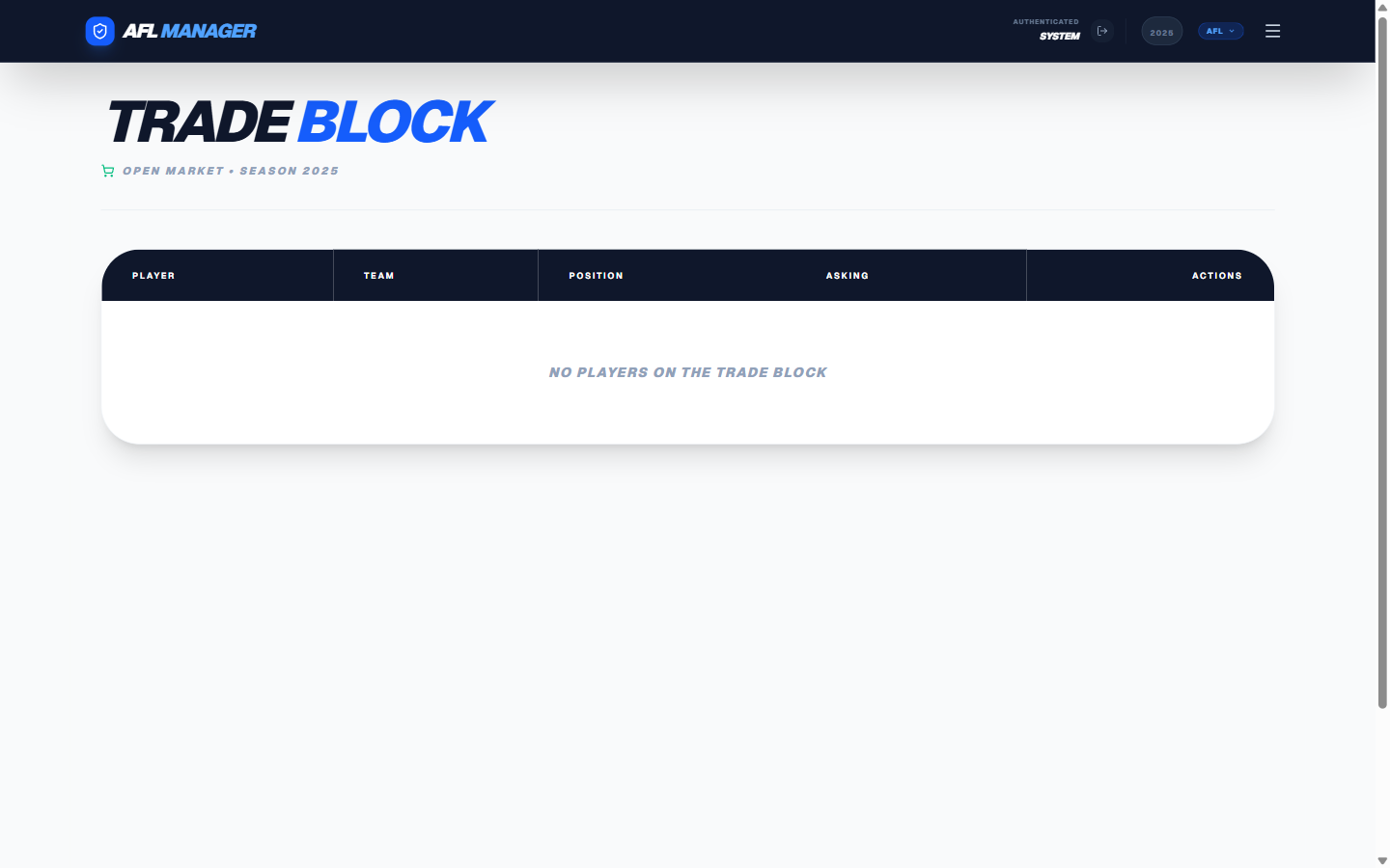 Trade Block Page